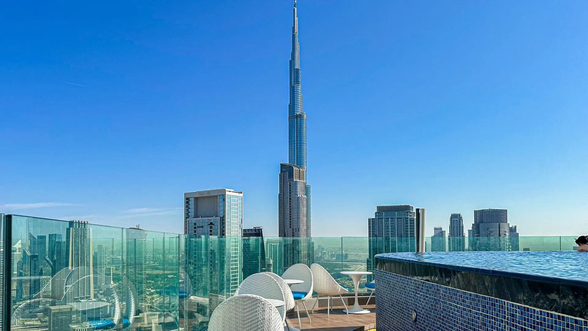 Full Burj Khalifa View Lux 2Bedroom With Rooftop Pool Central Location In Paramount Hotel Midtown Дубай Апартаменты