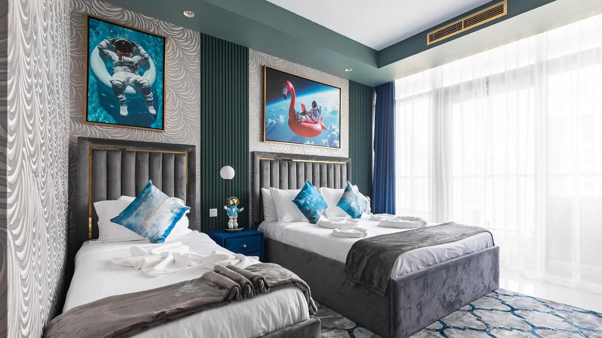 Апартаменты Full Burj Khalifa View Lux 2Bedroom With Rooftop Pool Central Location In Paramount Hotel Midtown Дубай ОАЭ